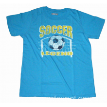 南昌市平安针织服装有限公司-儿童蓝色足球印花T恤